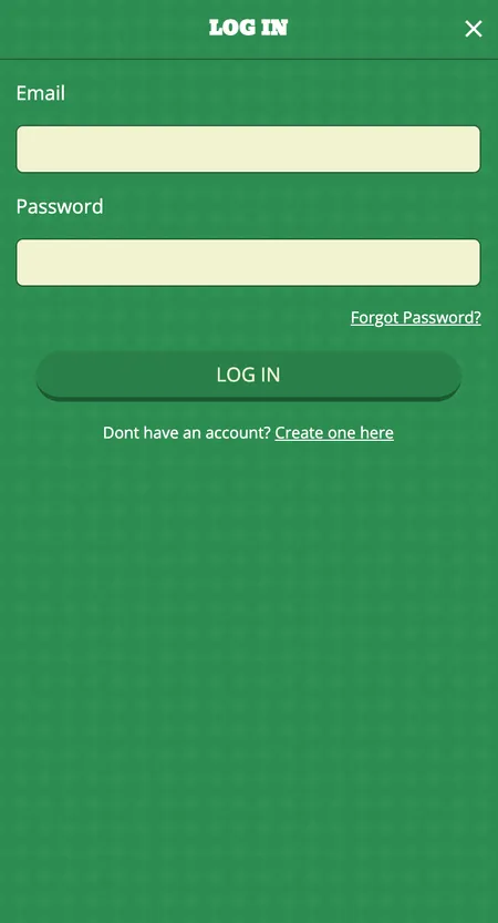 O'Reels Casino login form on screen